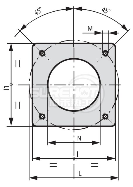 百得TBG80LX PN燃燒器法蘭圖